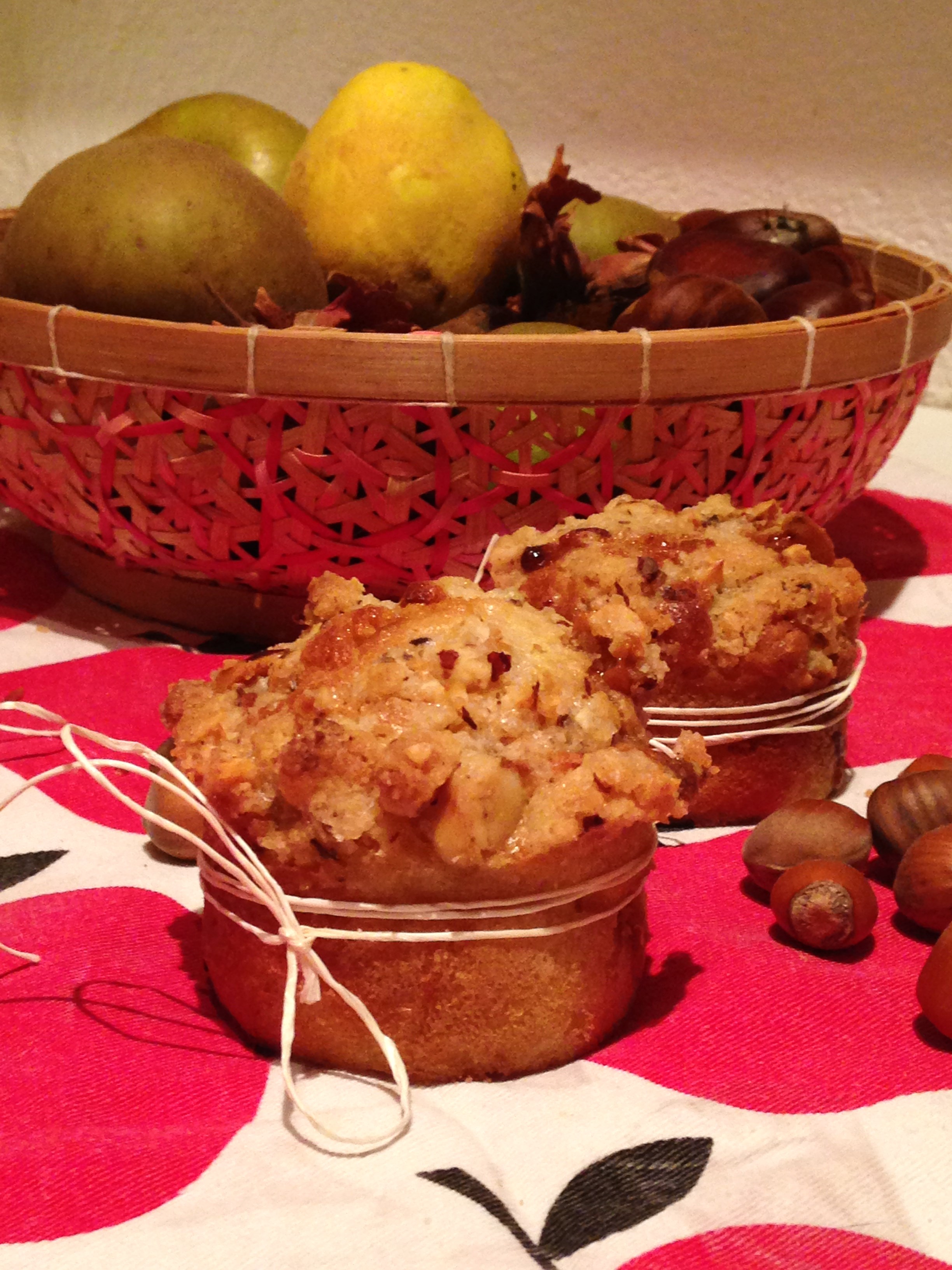 Muffins d'automne façon streusel pomme noisette chocolat dulcey