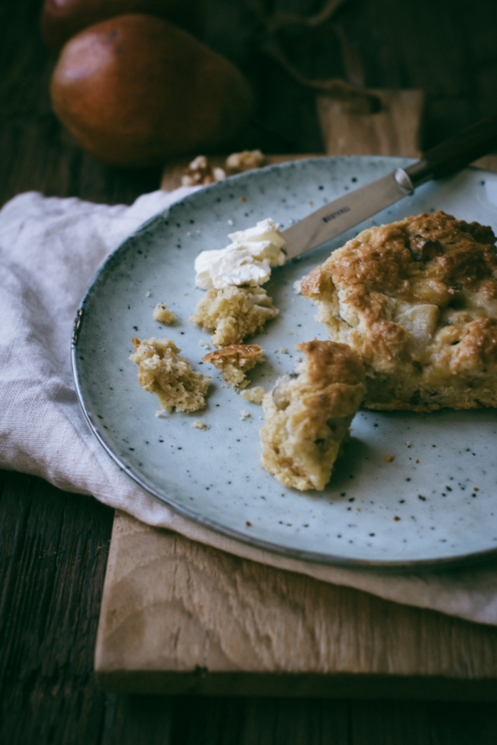 Pear, Cheese & Walnut Scones