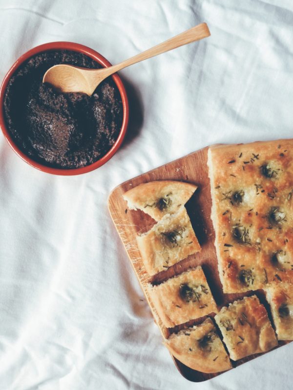 tapenade and focaccia