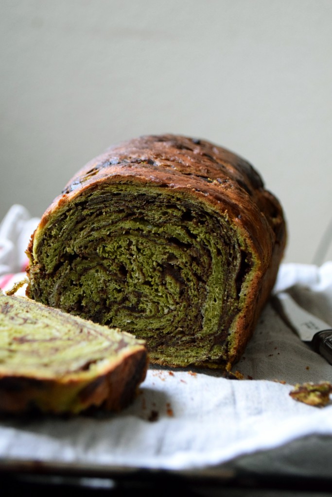 Matcha azuki puffed brioche