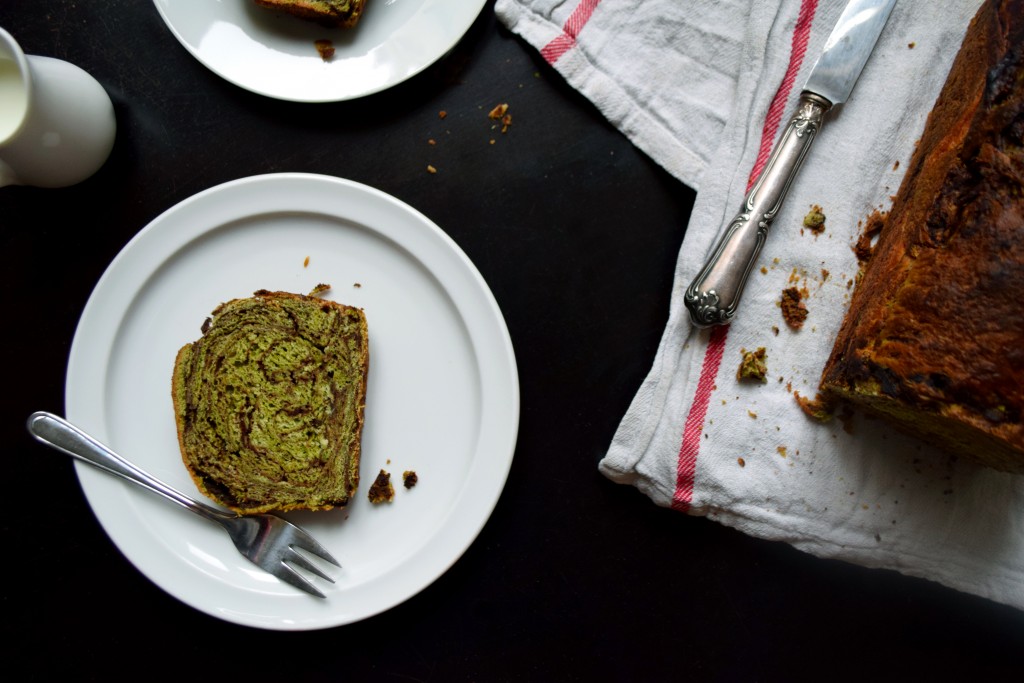 matcha azuki puffed brioche