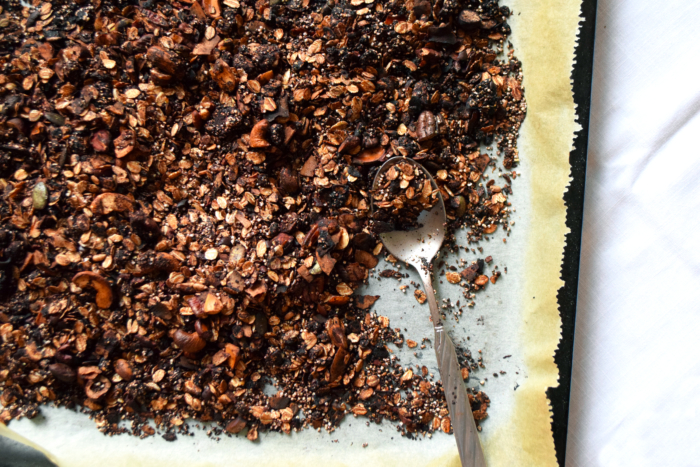 granola amarante & chocolat cacao cru pauvre en sucre