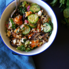 Quinoa greens spring salad