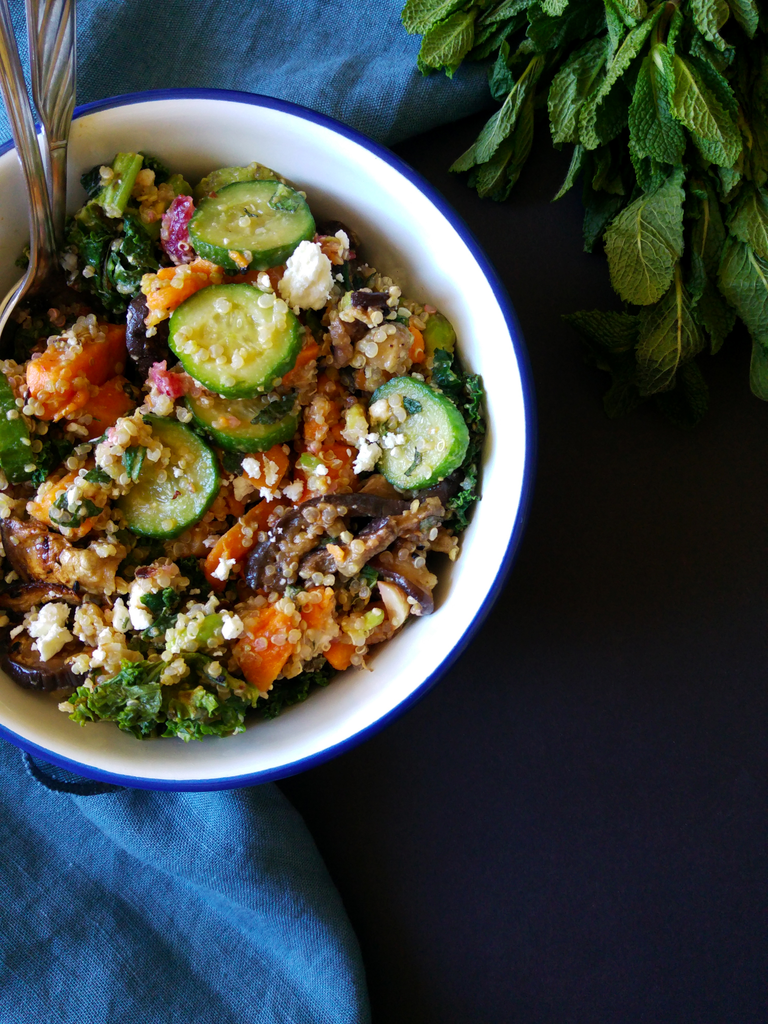 Quinoa & greens spring salad