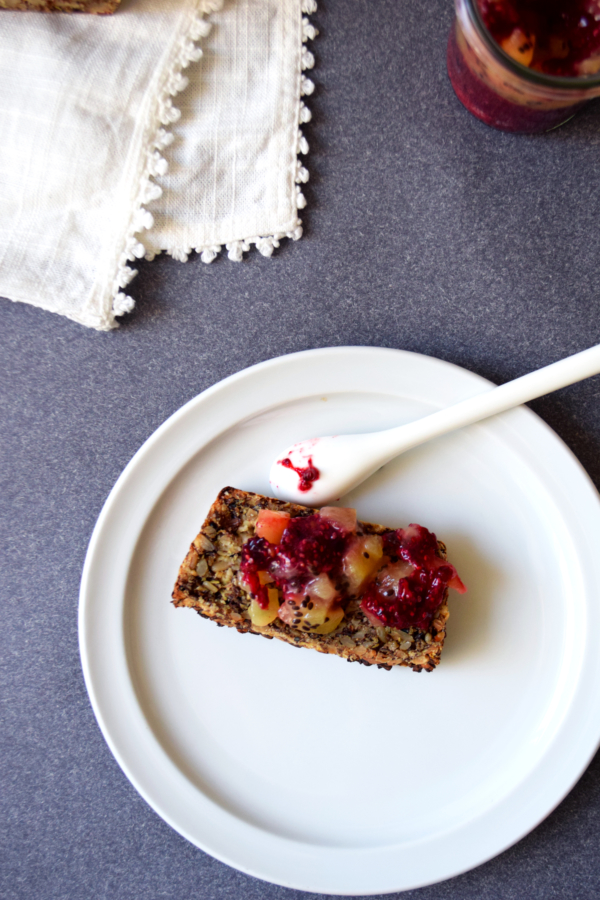 sugar free berry kiwi chia jam seed and nut life changing loaf of bread