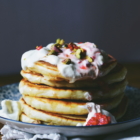 fluffy orange blossom buttermilk pancakes labneh