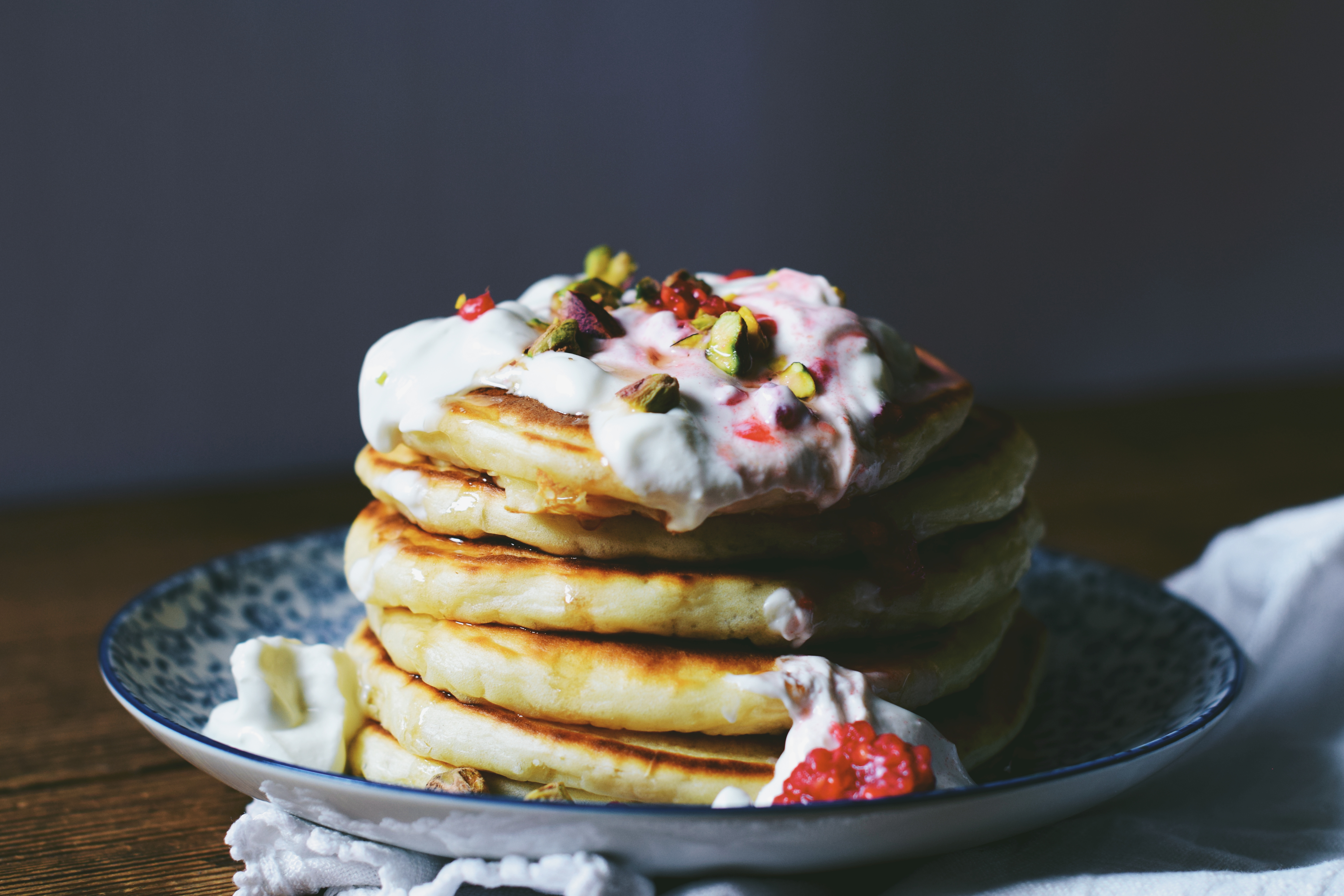 fluffy orange blossom buttermilk pancakes labneh