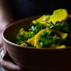 Kale, roasted chickpeas & yellow raw beetroot