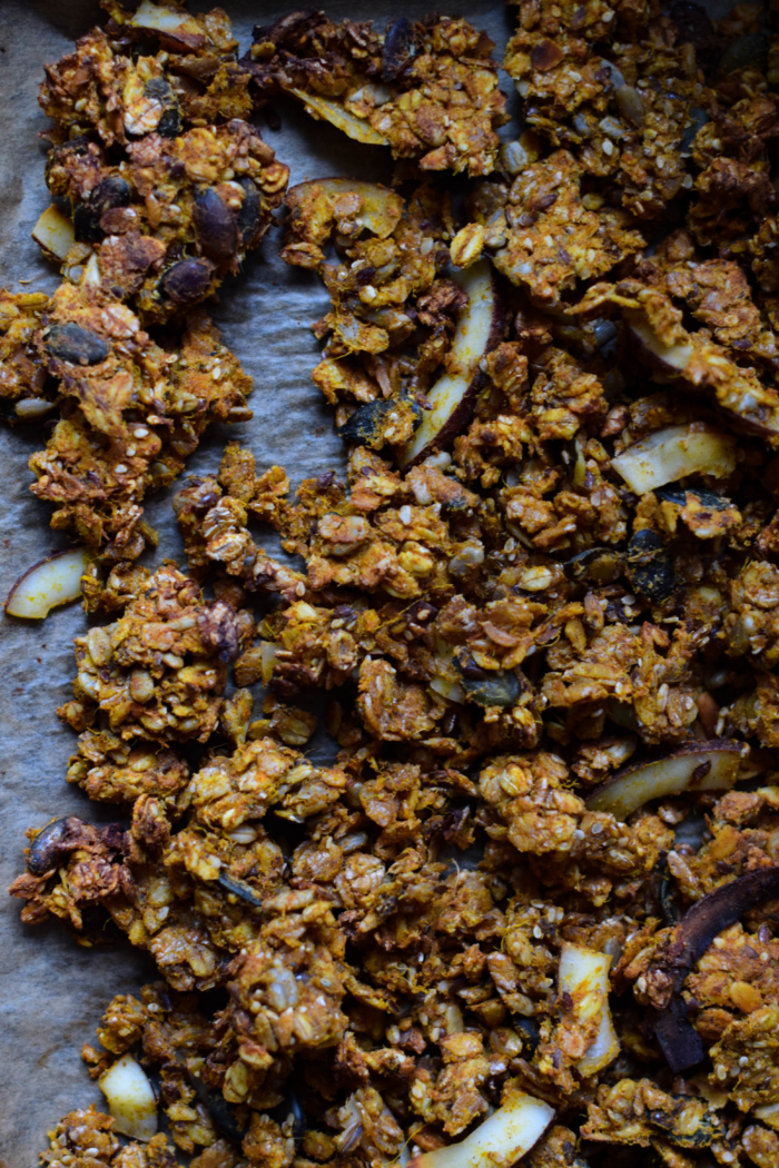 Fall granola with sweet potatoes & spices
