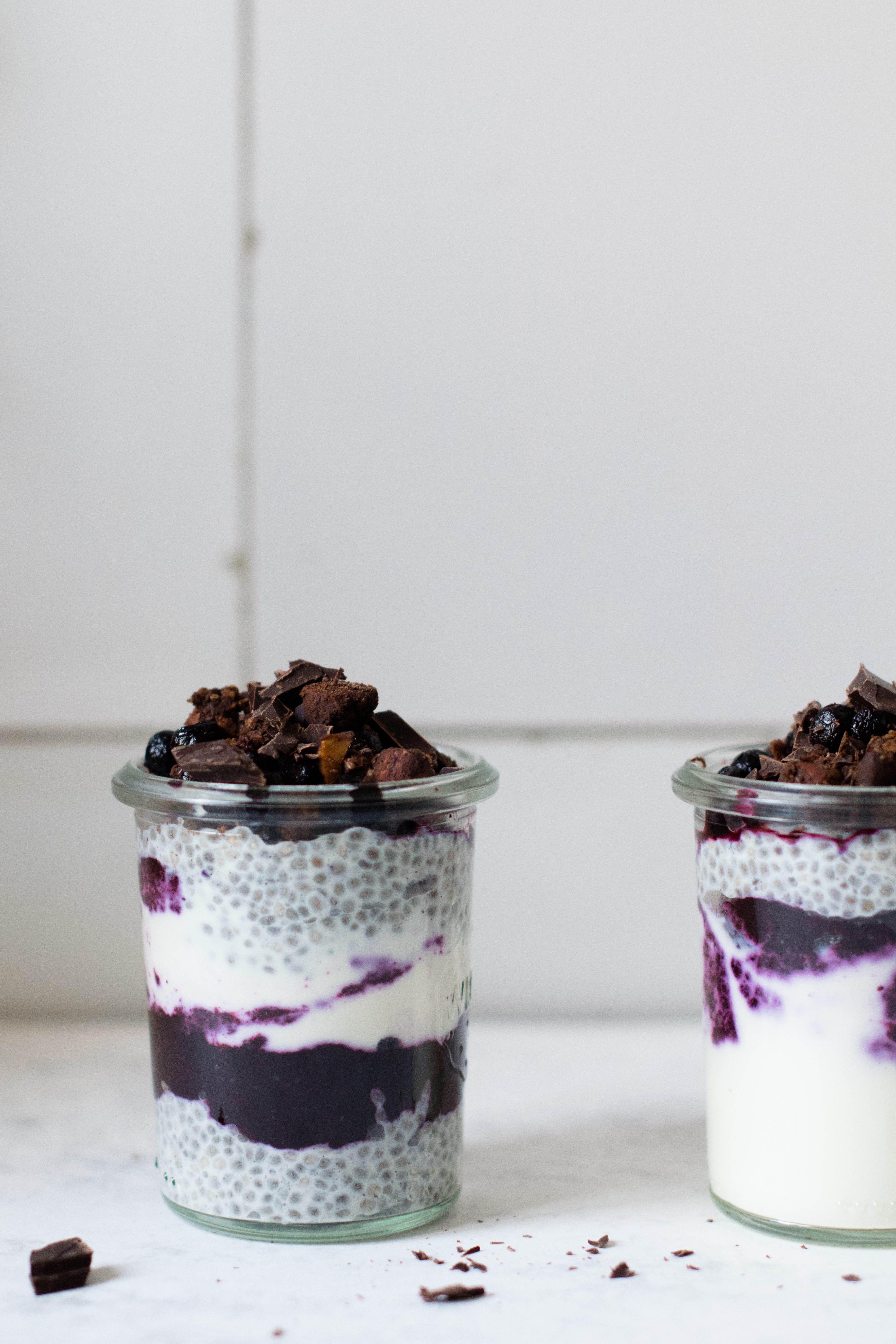 Blueberry & chia breakfast parfaits