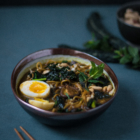 Coconut Curried Noodle Soup with Kale & Peanuts