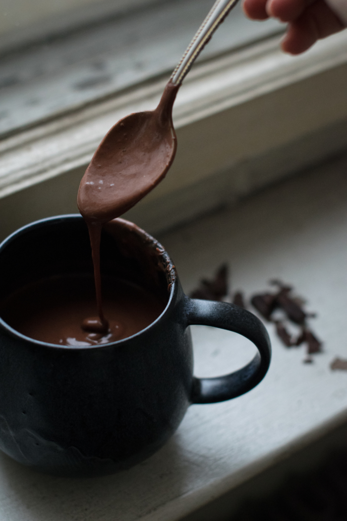 Decadently Creamy Hot Chocolate with Spices & Peanut