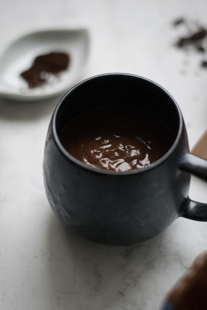 Decadently Creamy Hot Chocolate with Spices & Peanut