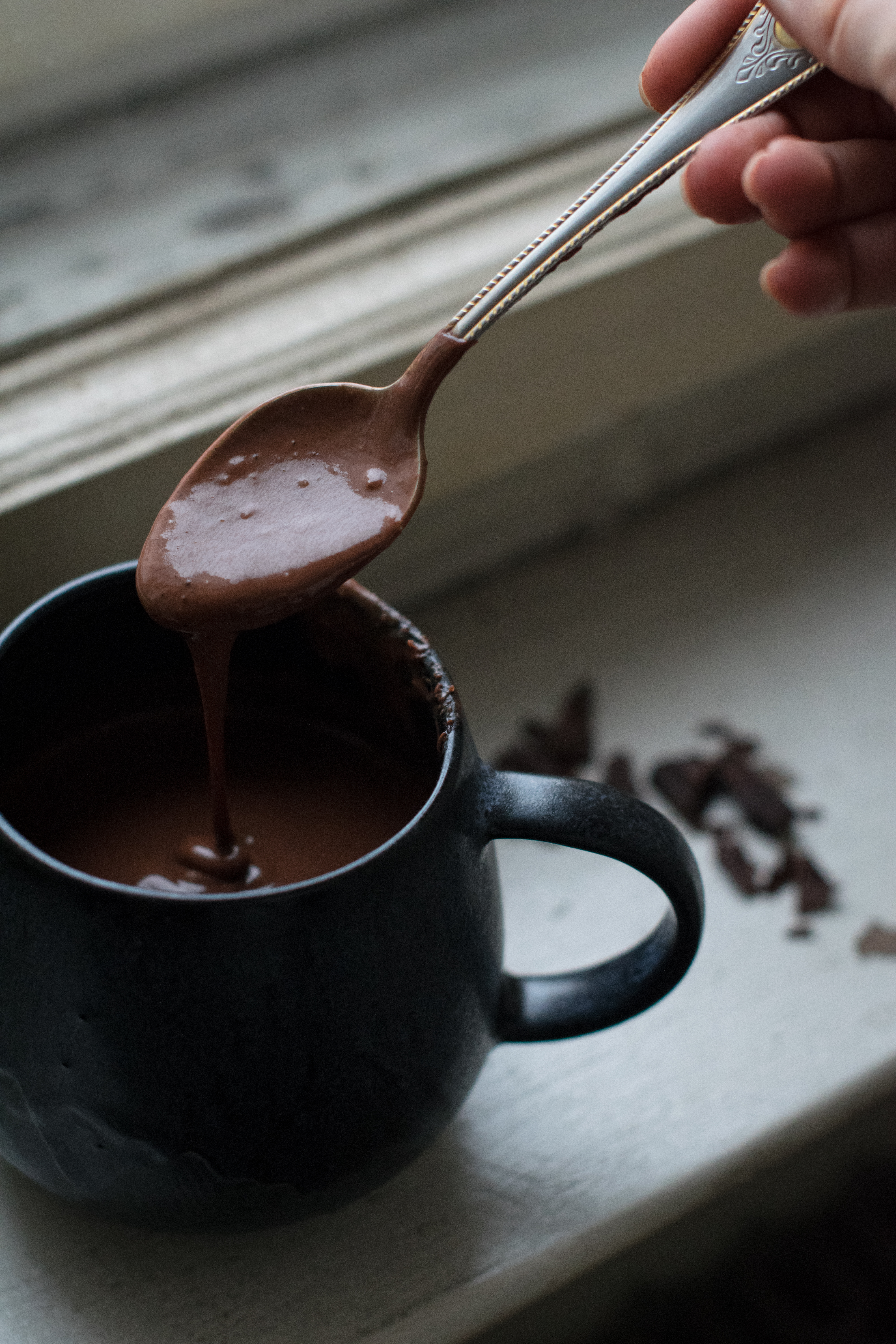 Decadently Creamy Hot Chocolate with Spices & Peanut