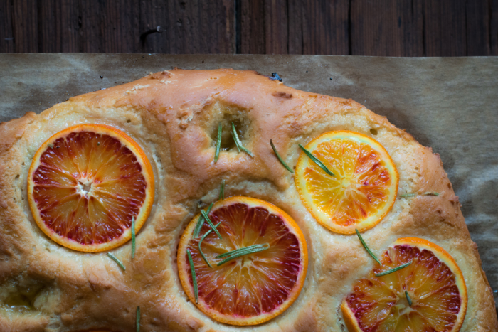 Focaccia Sucrée aux Oranges Sanguines & Romarin