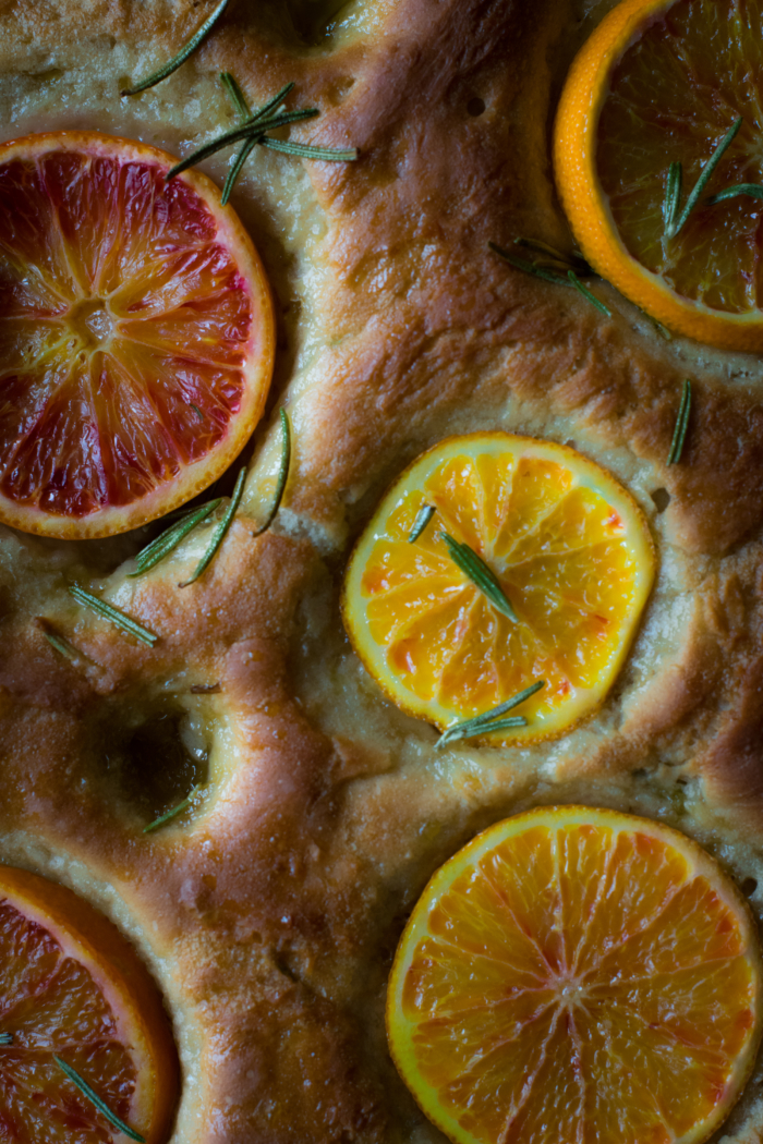 Focaccia Sucrée aux Oranges Sanguines & Romarin