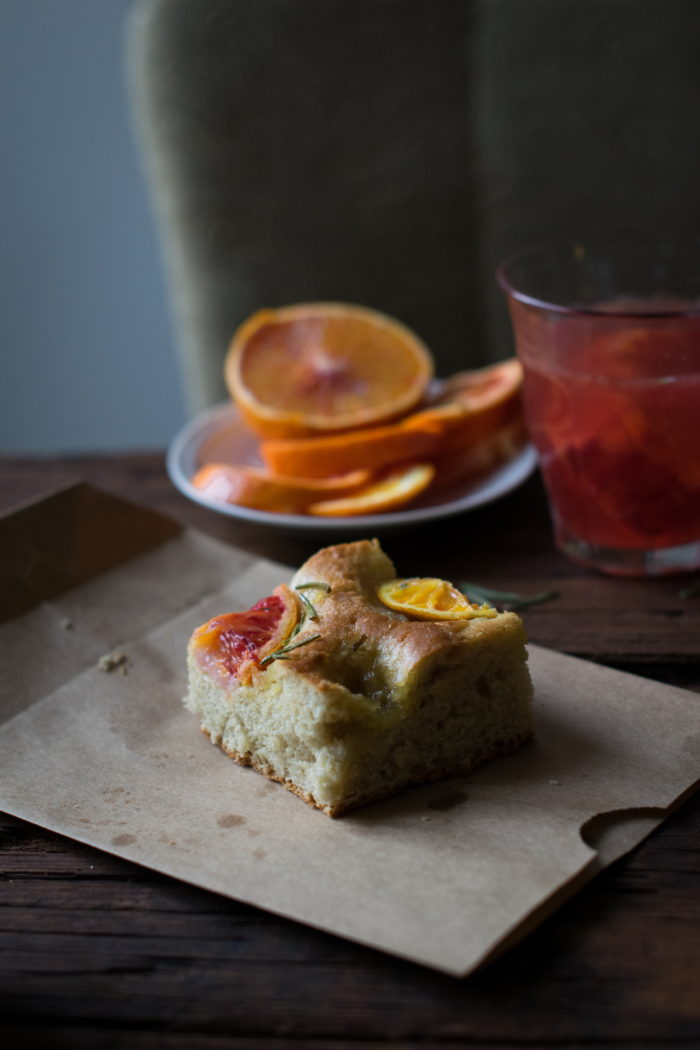 Focaccia Sucrée aux Oranges Sanguines & Romarin