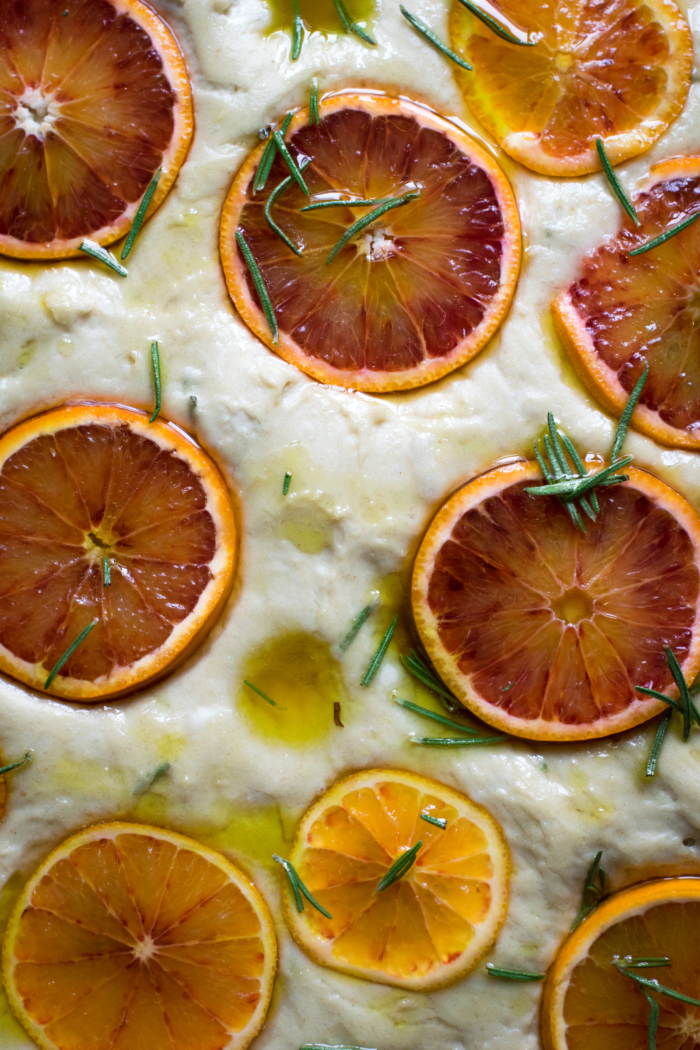 Focaccia Sucrée aux Oranges Sanguines & Romarin