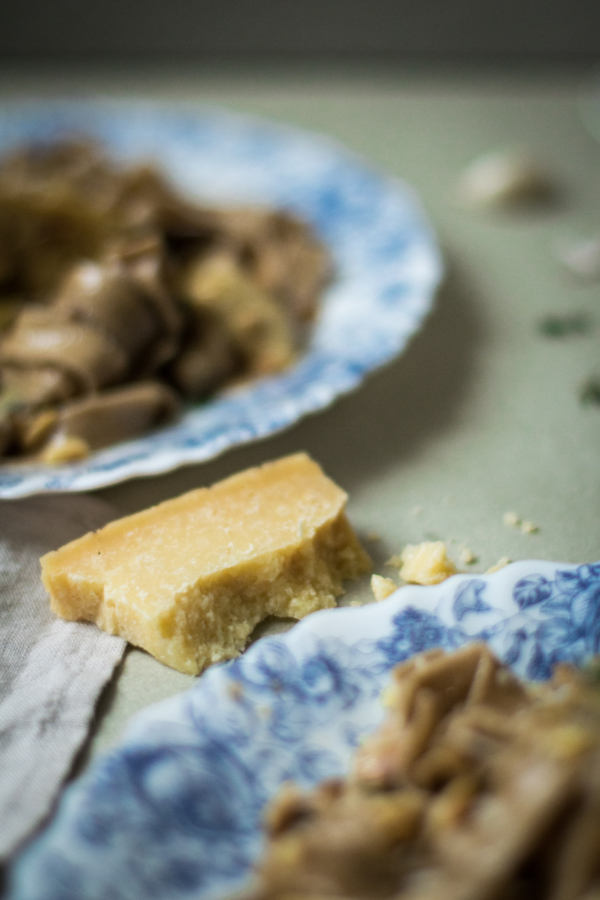 Artichoke Tagliatelle with Creamy Garlic White Wine Sauce