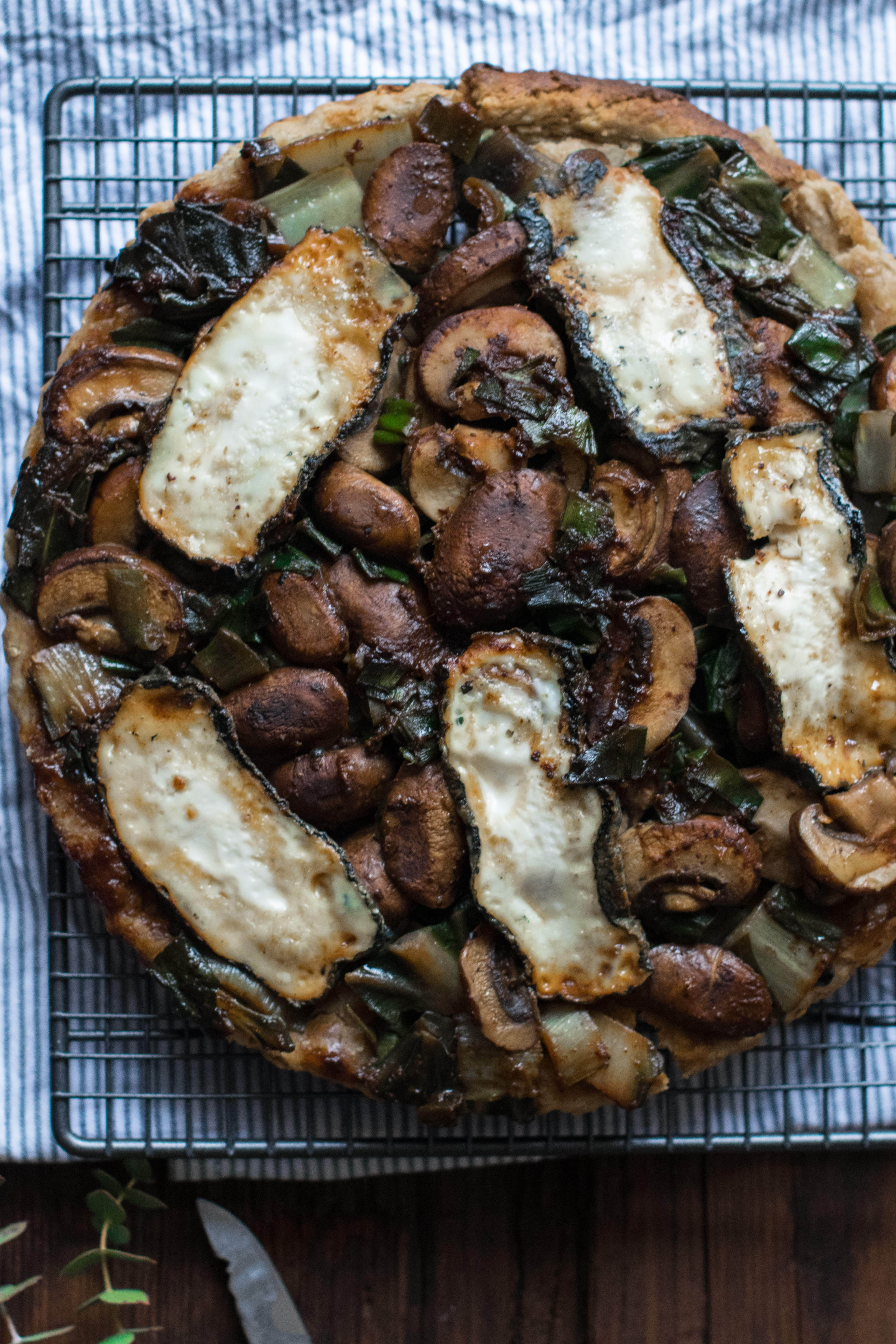 Swiss Chard, St-Maure cheese & Miso Caramel Tatin Tart