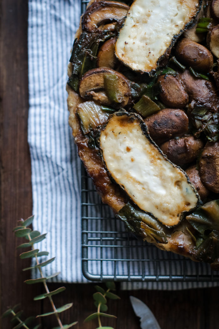 Swiss Chard, Saint-Maure cheese & Miso Caramel Tatin Tart