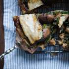 Swiss Chard, Saint-Maure cheese & Miso Caramel Tatin Tart