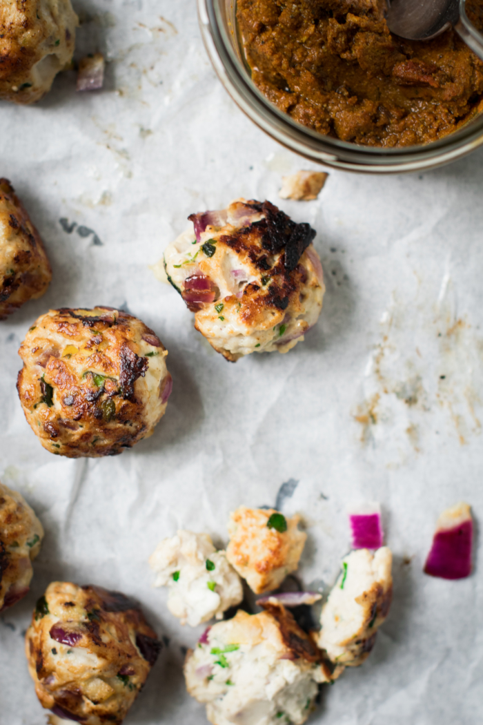 Preserved Lemon Chicken Meatballs & Rye Pita Breads