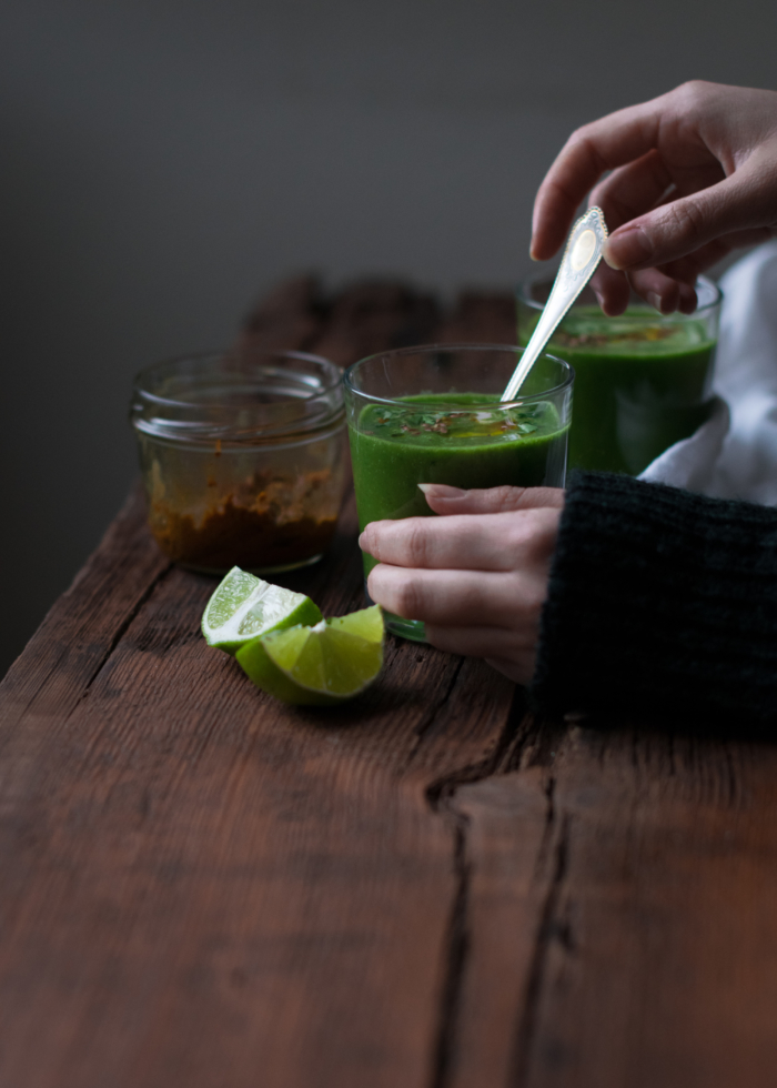 Cream of Purslane, Avocado & Lime Soup