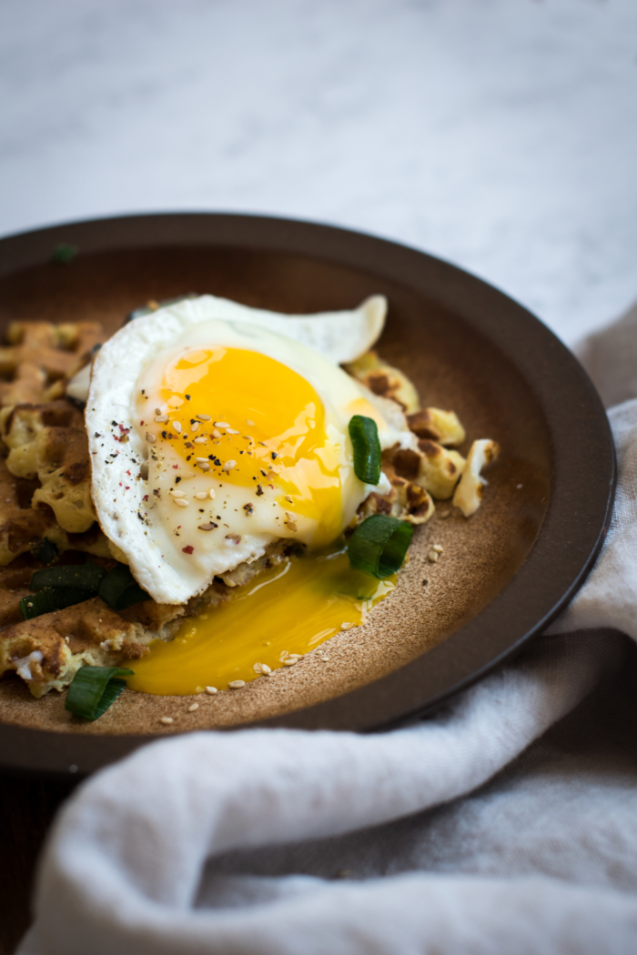 Potato & Scallion Breakfast Waffles