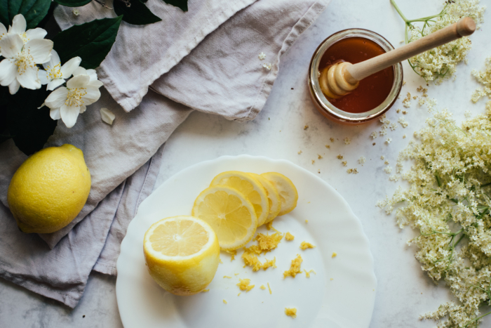 Lemon Polenta Cake & Elderflower White Chocolate Ganache