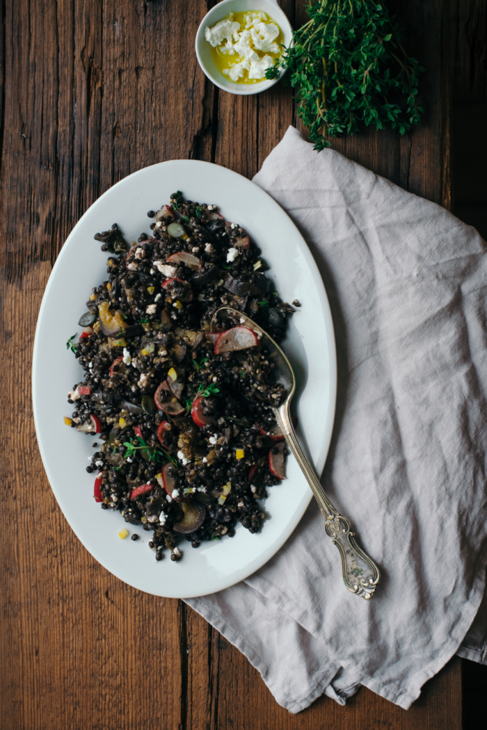 Eggplant, Preserved Lemon & Beluga Lentil Salad