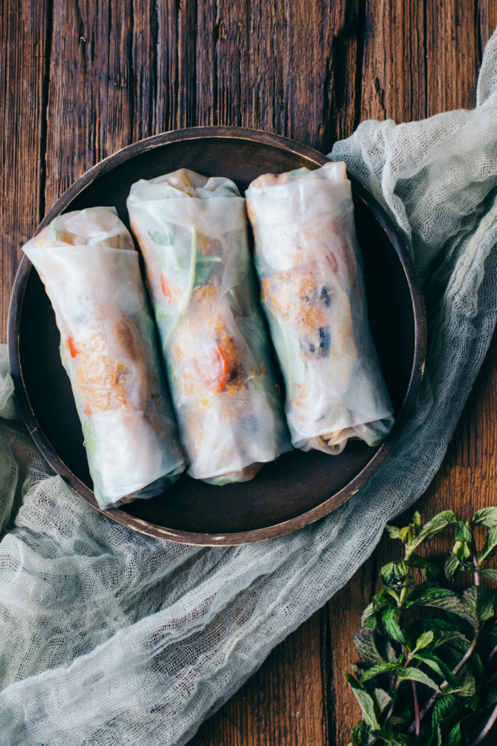 Mediterranean Style Quinoa Spring Rolls