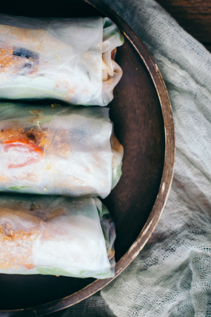 Mediterranean Style Quinoa Spring Rolls