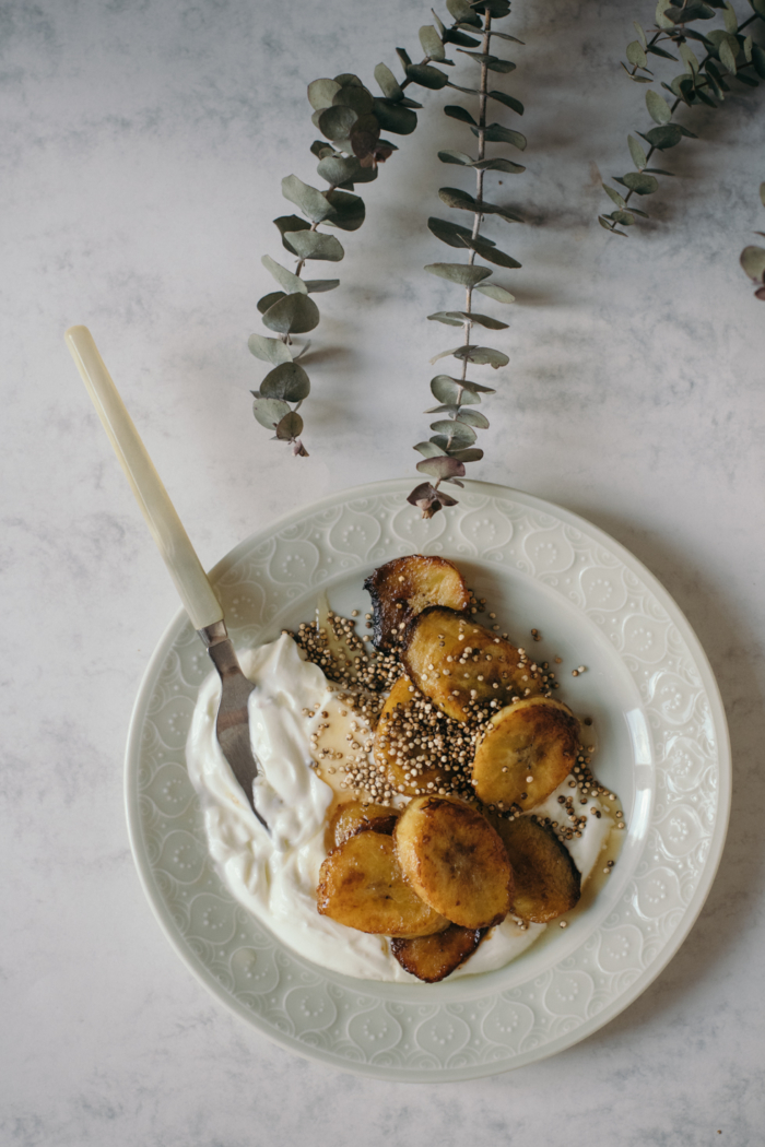 Coconut Caramelised Plantain Banana & Roasted Quinoa