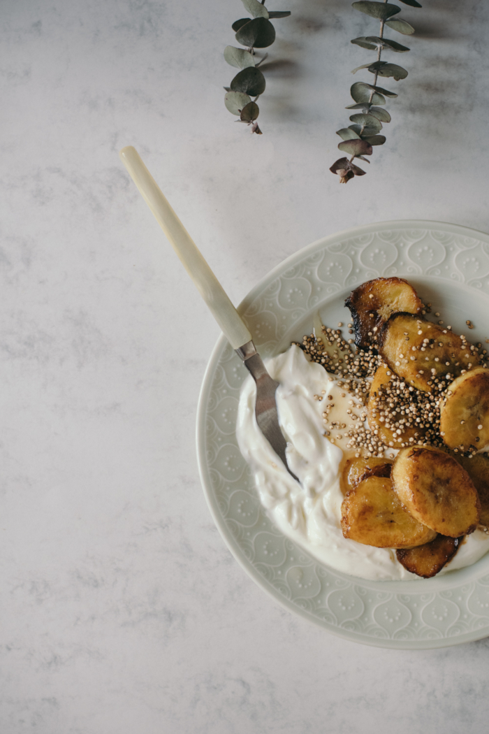 Coconut Caramelised Plantain Banana & Roasted Quinoa