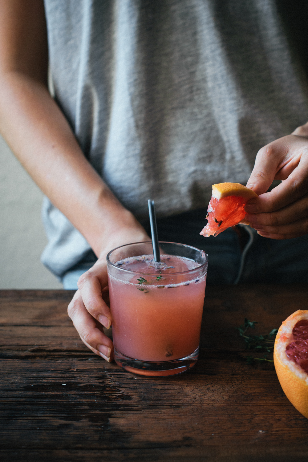 Grapefruit & Lavender Gin Fizz Cocktail In the mood for food