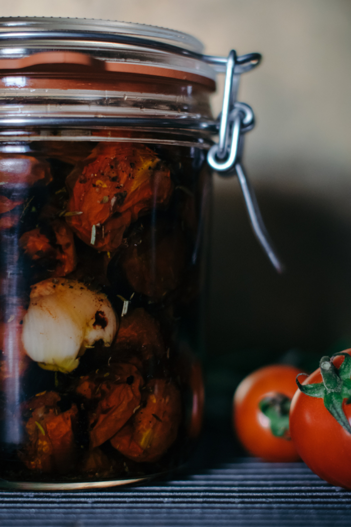 Slow Roasted Cherry Tomatoes with Olive Oil & Herbs