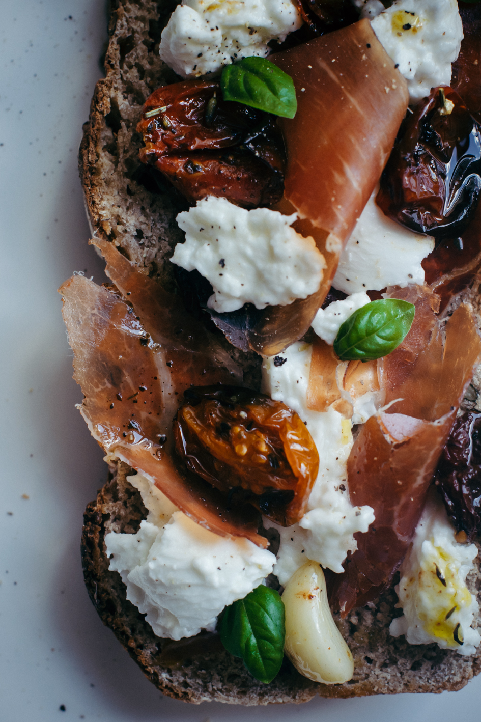 Slow Roasted Cherry Tomatoes with Olive Oil & Herbs