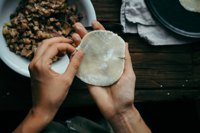 Dumplings aux Champignons, Figues, Gorgonzola & Noix