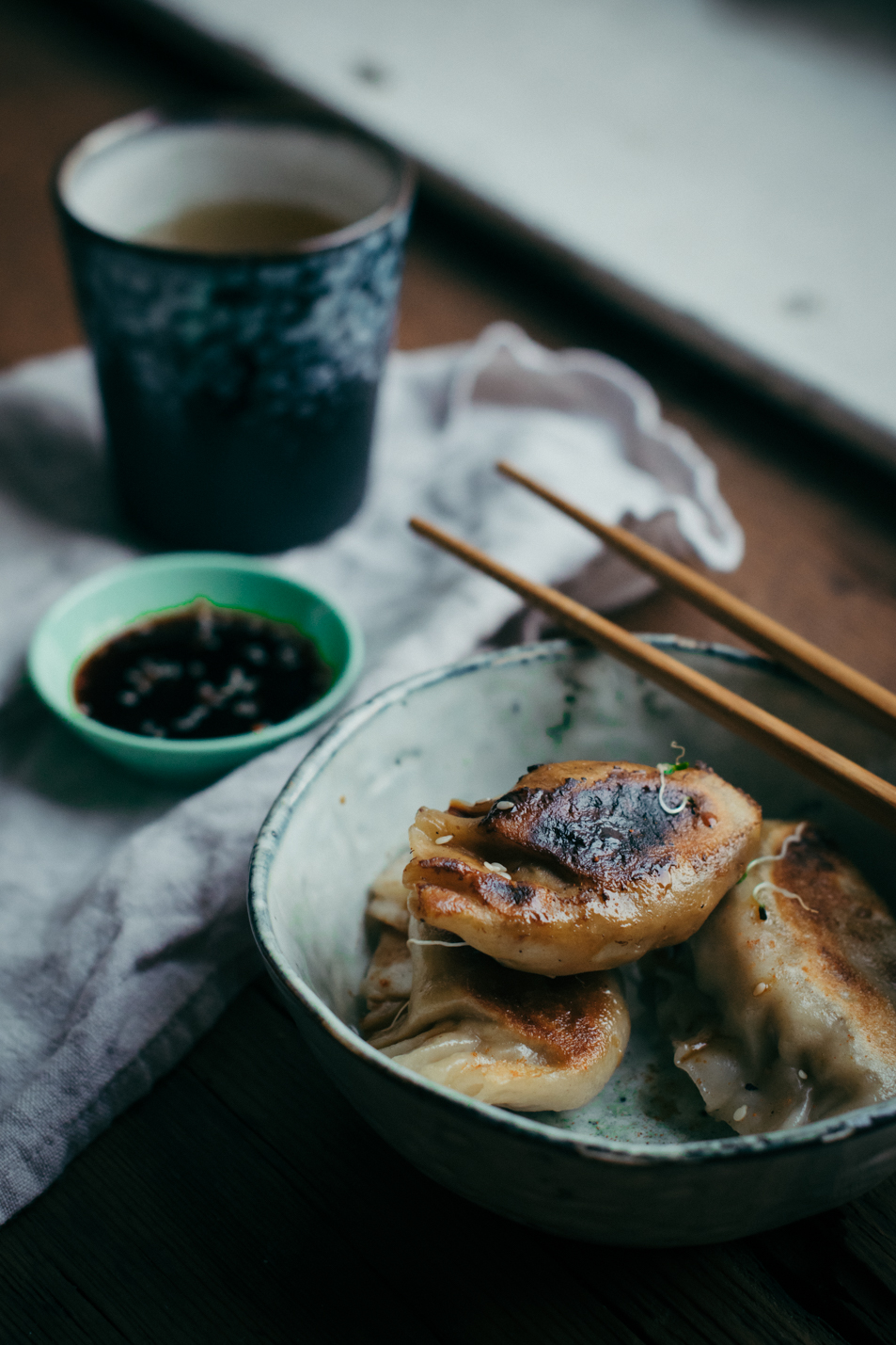 Dumplings aux Champignons, Figues, Gorgonzola & Noix