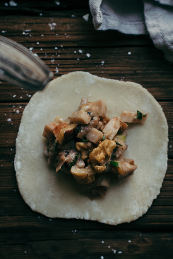 Dumplings aux Champignons, Figues, Gorgonzola & Noix