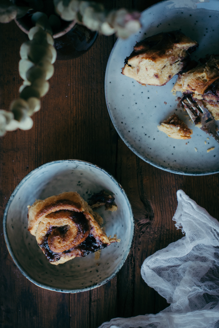 Blackberry, Chestnut Cream & Cardamom Rolls