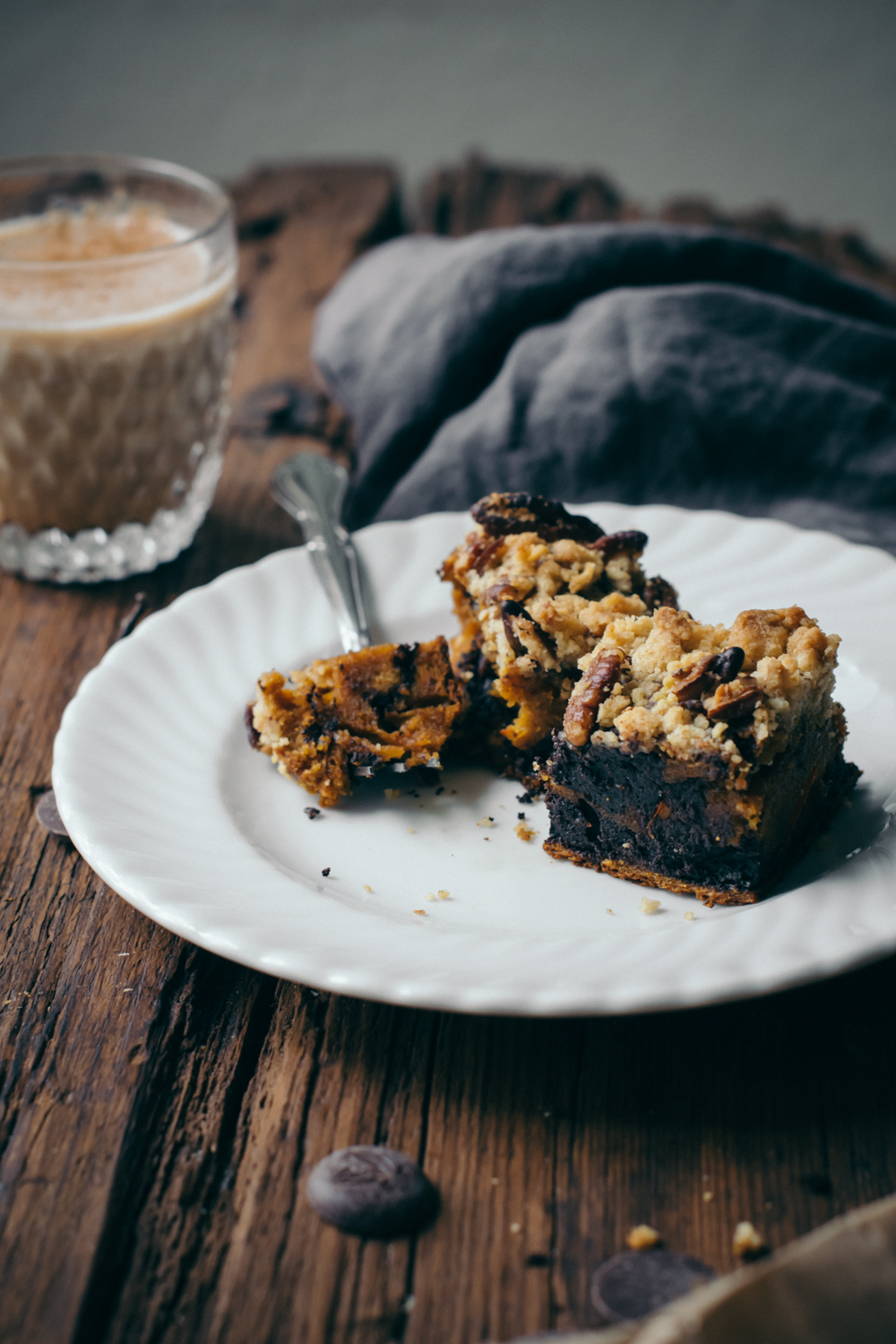 Crumble au Potimarron, Chocolat & Noix de Pécan