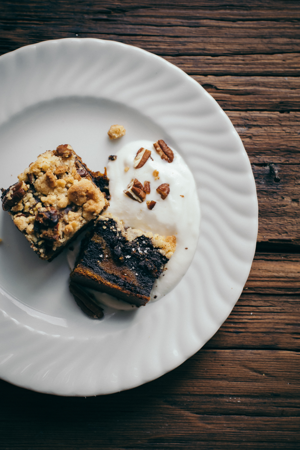 Crumble au Potimarron, Chocolat Noir & Noix de Pécan