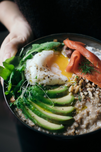 Savory Porridge with Miso, Salmon & Avocado | In the mood for food