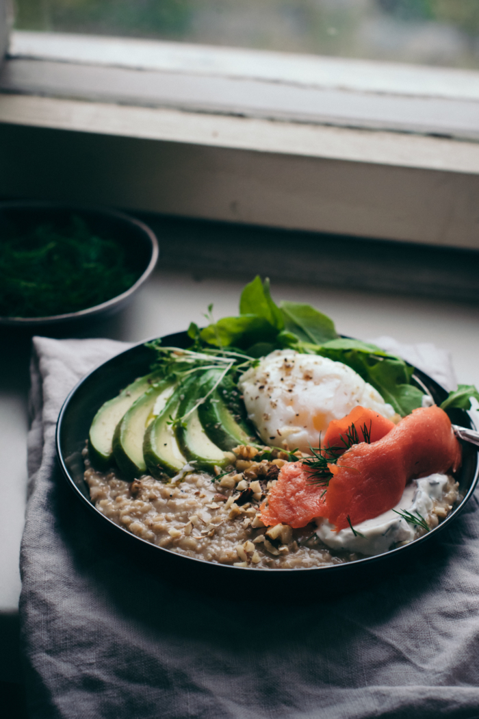 Savory Porridge with Miso, Salmon & Avocado