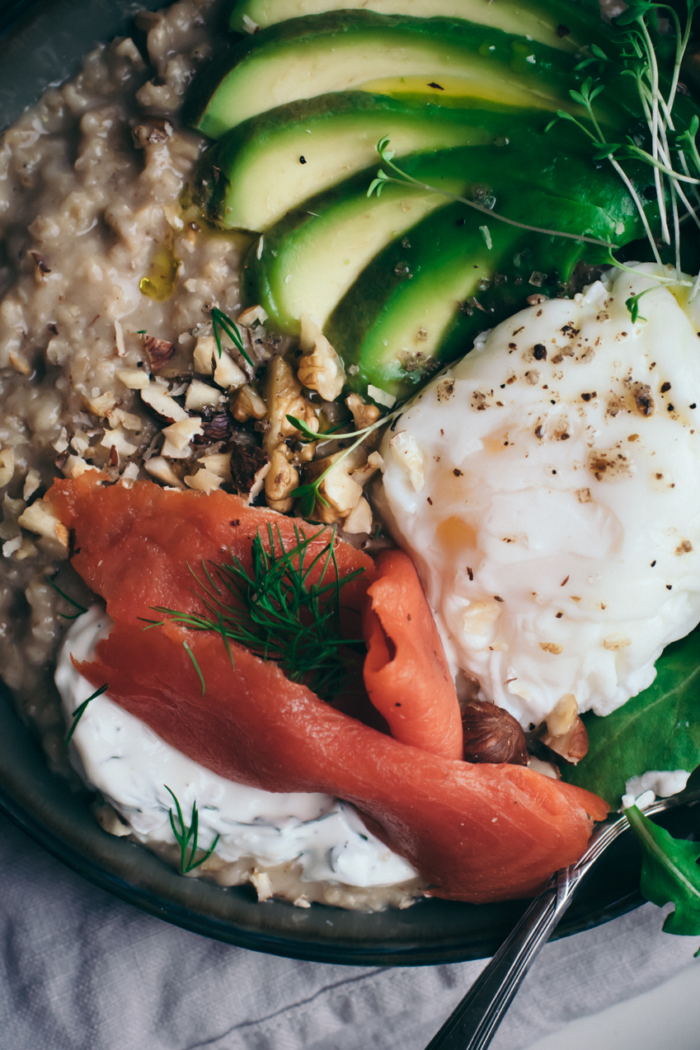 Savory Porridge with Miso, Salmon & Avocado