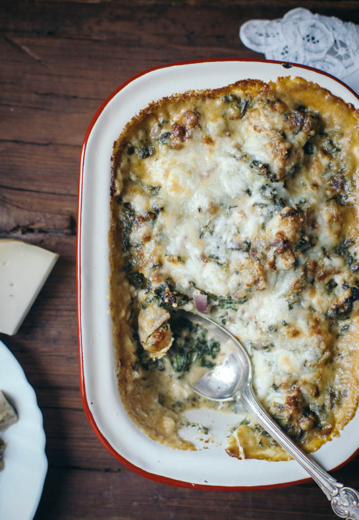 Spinach, Goat Cheese & Buckwheat Gnocchi Gratin