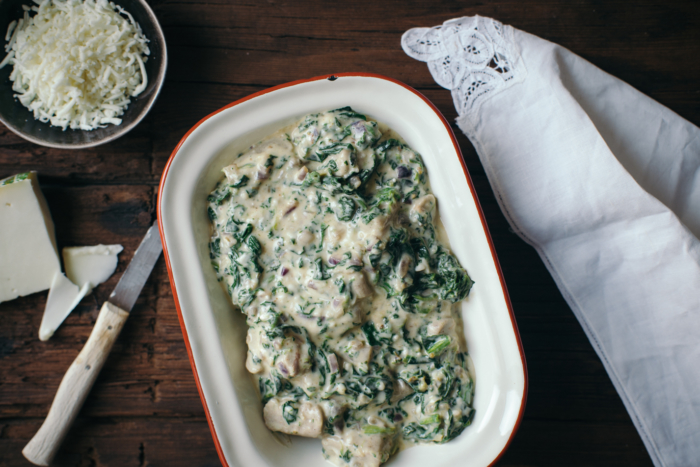 Spinach, Goat Cheese & Buckwheat Gnocchi Gratin