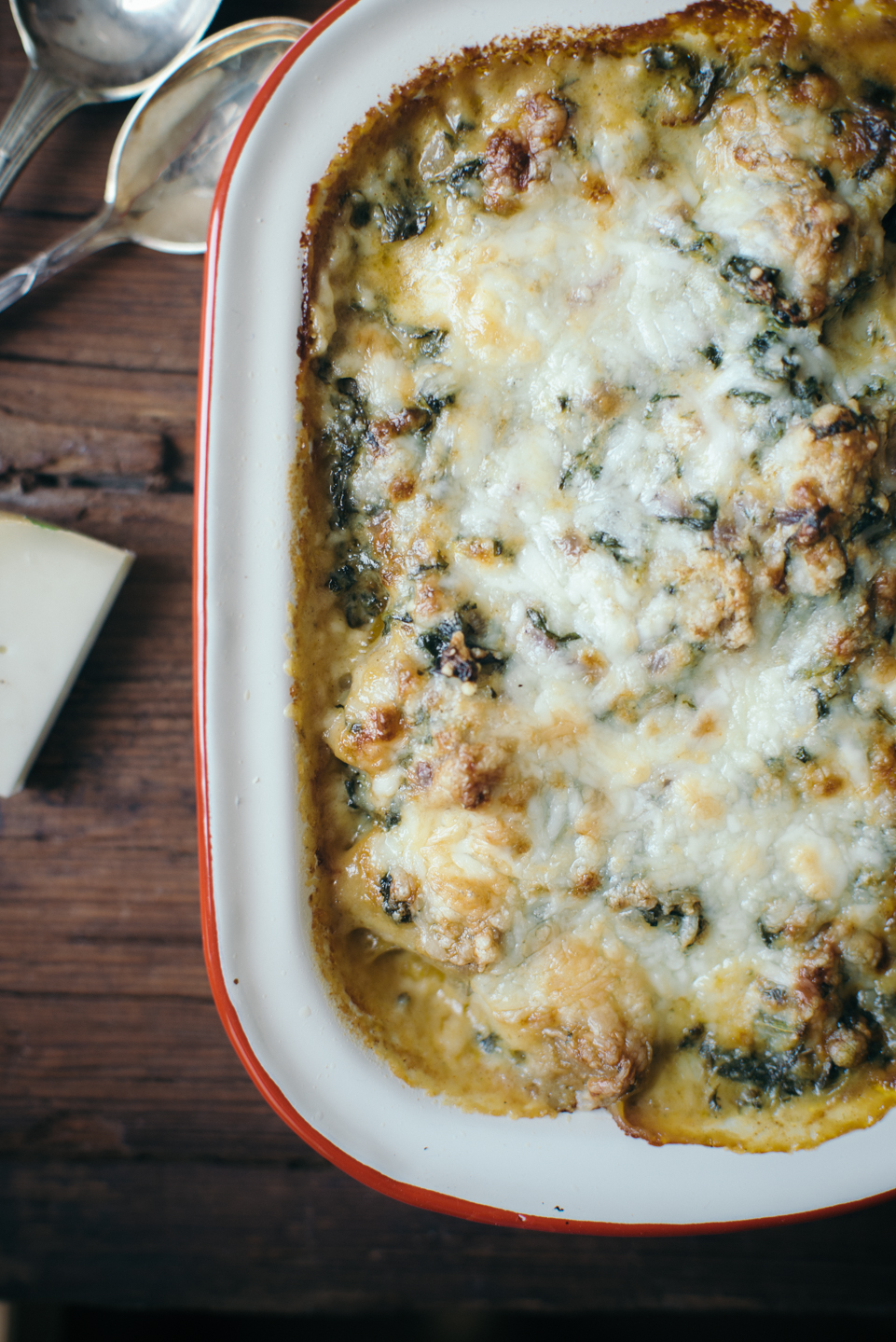 Spinach, Goat Cheese & Buckwheat Gnocchi Gratin